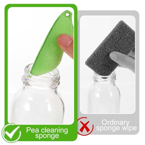 Image of Beans Bottle Cleaner Sponge, Magic Beans Shaped Bottle Cleaning Sponge Reusable Bottle Sponge Bean Heat Resistance Bottle Brush Internal Cleaning Tools of Small Mouth(3pcs)