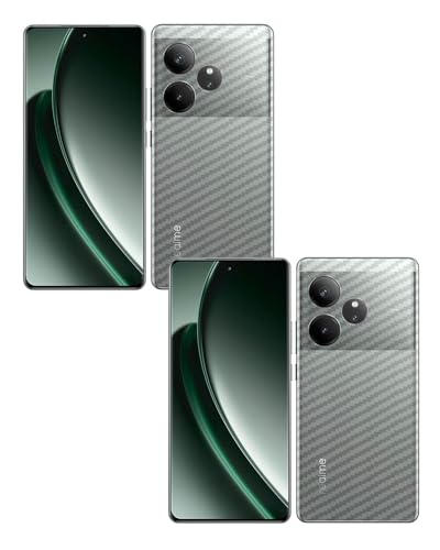 Image of (Pack of 2) Compatible with Skin Sticker /Vinyl wrap /Protective Film Mobile Back Skin Carbon Fiber 3D Transparent by Candeal Mizhan(Only Back) (Realme, Realme GT 6 5G / Realme GT 6T 5G)