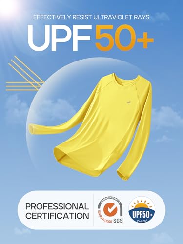 Image of IUGA Rash Guard for Women UPF 50+ SPF UV Protection Long Sleeve Workout Tops with Pockets Dry Fit Hiking Swim Shirt