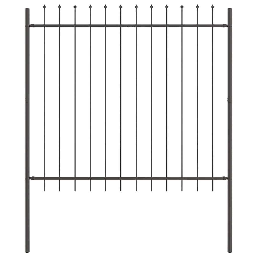 Ogrodzenie ogrodowe, 4 sztuki, kolor szary, 6,8 x 1,5 m, stal malowana proszkowo, odporna na warunki atmosferyczne, do ogrodzenia, na taras, balkon