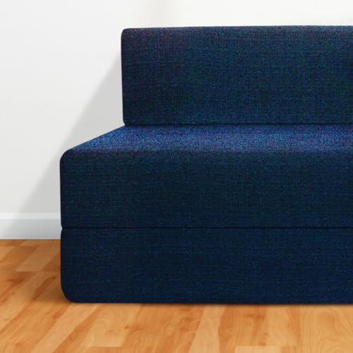 Image of CELLBELL Comfy Sofa Cum Bed 5x6.25 Feet | Foldable Dual Use Couch Bed with Soft Cushions, Washable Fabric Cover & Sturdy Frame | Space Saving Modern Design for Living Room, Bedroom Use (Navy Blue)