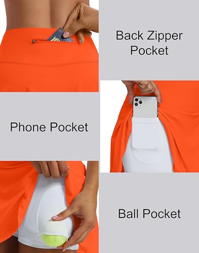 Image of Women's High Waist Pleated Tennis Skirt with 4 Pockets Lightweight Athletic Golf Skorts Skirts for Running Workout