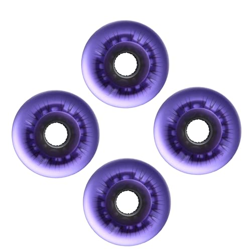JCXYL EV Roues de Roller Lumineuses 76 mm/80 mm avec roulements ABEC-9 pour Patins à roulettes intérieurs et extérieurs 92A, Lot de 4,Violet,76mm