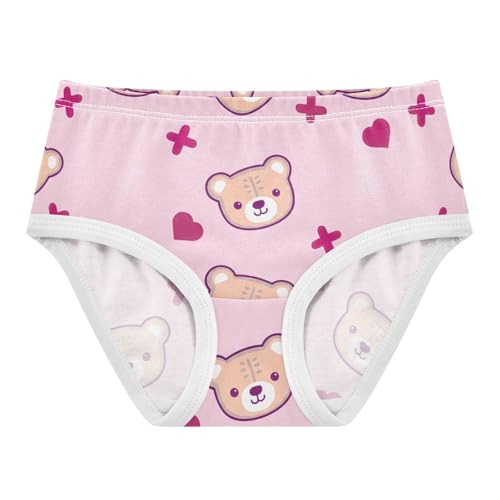 Girls Underwear Toddler 2t Cotton Girl Panties Cute Flower Briefs Kids Undies Cute Bears Pastel Pink