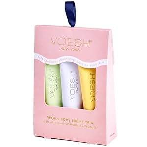 VOESH Vegan Body Creme Trio – Moisturizing Skincare Gift Set, Avocado Oil, Organic Virgin Olive Oil & Natural Extracts (Green Tea, Lavender, Tangerine)
