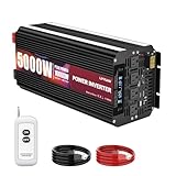 LVYUAN 5000 Watt Power Inverter 12V to 110V 120V with 4 AC Outlets, LCD Display, Wireless Remote Control for Vehicle, Solar System, Heavy Duty, RV, Truck, Off Grid, Camping