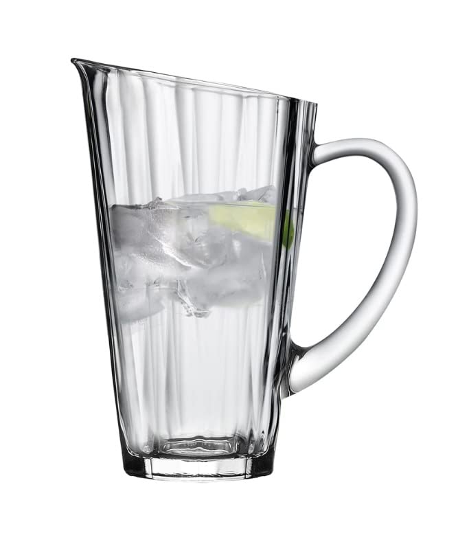 NUDE GLASS Hemingway 33.75 Oz Water Jug, Beverage Pitcher Carafe, | Lead-Free Crystal| Juice Container for Brunch, Cold Water, Juice, Iced Tea, Lemonade