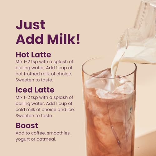 Image of Blume Superfood Latte - Reishi Hot Cacao Powder, Mushroom Powder, Soothing Superfoods, Latte with Brain support, Organic Cocoa Mushroom Coffee Enhancer - Organic, Vegan And Keto Friendly - 25 Servings