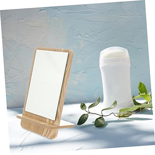 Espejo de maquillaje de madera para tocador 1pc miniatura 4