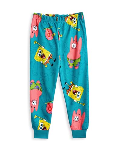 SpongeBob SquarePants Kids Pajama Set Pack of 2 | Childrens Yellow & Blue Character Graphic Long Sleeve Top & Long Leg PJ3