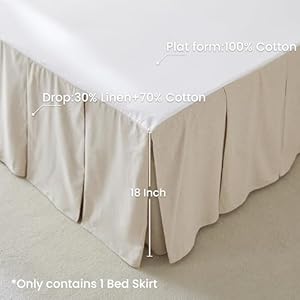 Biselinafrenchlinenpleatedbedskirt18tailoreddrapednaturallinencottonblendbasicdustbordersoftcomfortfarmhousebedding18kinglinen Urban Country Home Decor Biselina french linen pleated bed skirt 18 tailored draped natural linen cotton blend basic dust border soft comfort farmhouse bedding 18 king linen urban country home decor