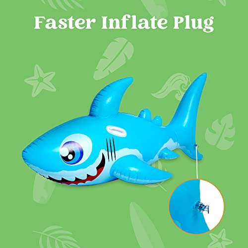 Inflatable Whale & Shark Pool Float For Kids Swimming Pool Inflatables Ride-On Summer Party Pool Toys Raft Lounge For Girls And Boys 2 Sets #TOP4