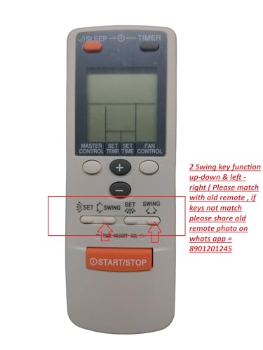 Image of Sanavya Compatible with O General AC Remote Control AR-JW2 AR-JW1 Model 47 Suitable for 1 1.5 2 Ton Spilt and Window Air Conditioner - Match Each Keys Exactly with Existing Remote Function