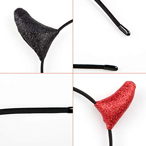 Devil Horns Headband Halloween Cosplay Glitter Devil Costume for Men Womens Toddler and Adult4