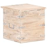 vidaXL Akazienholz Massiv Truhe Abschließbar Aufbewahrungsbox Holzkiste Nachttisch Nachtschrank Schatztruhe Holztruhe Schatzkiste 40x40x40cm - 5