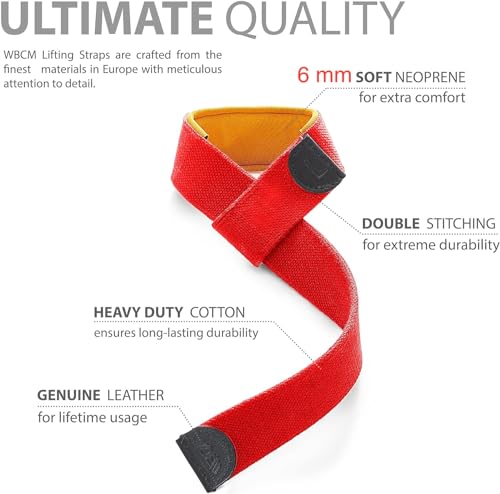 Image of WARM BODY COLD MIND Lasso Lifting Wrist Straps for Cross Training - Rated at 770 lb - Hand Wraps for Olympic Weightlifting, Powerlifting, Weight Lifting, Bodybuilding Strength Deadlift Gym Bar, Cotton