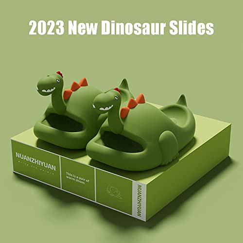 Zureto Dinosaur Slippers Sandals, Funny 3D Cute Dino Slides Open Toe House Slippers Bath Sandals2