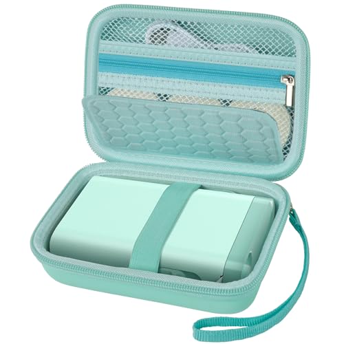 Image of Comecase Case Compatible with Nelko P21 / for Phomemo D30 D35 Label Maker Machine, for JADENS D11 / for SUPVAN Mini Labeler Sticker, Labler Maker Storage for Tape&Accessories - Green