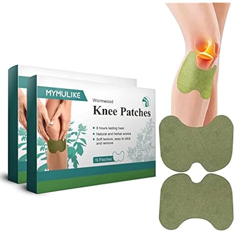 Knee Pain Relief Patch,32 Count Wormwood Knee Patches,Up to 24h No Side Effect,Pain Patches,Arthritis Pain Relief Patches Pain Relieving for Knee Joints Pain (for Knee-32) Cover