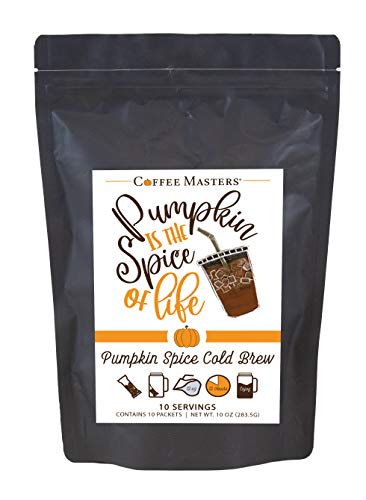 Coffee Masters Cold Brew Pumpkin Spice Coffee, Single Serve, Pumpkin Spice, 10 Oz