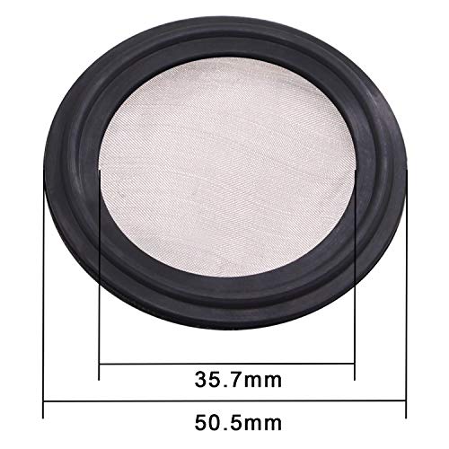 Image of DERNORD 1.5 inch FKM Sanitary Gasket w /Stainless Screen - Tri Clamp Clover (Pack of 2) (150 Mesh)