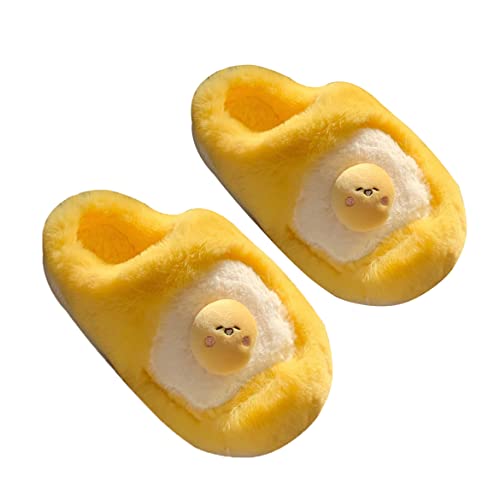 Kawaii Egg Slippers for Women Fluffy Warm House Slippers Fuzzy Slippers Women Cute Slippers for Women