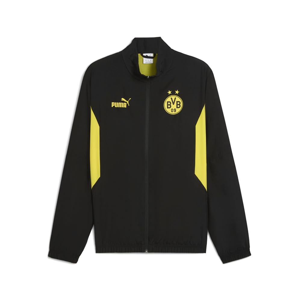Mens Bvb Ftblarchive Jacket Athletic Outerwear Casual - Black