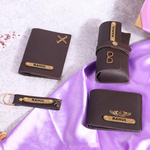Image of ncgifts Personalized Leather Wallet Gift Hamper for Men | Gift for Man | Gifts for Man | Personalised Gifts for Men | Christmas Gifts | Secret Santa Gifts for Office Colleagues