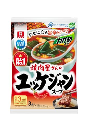 理研ビタミン わかめスープ 焼肉屋さんのユッケジャンスープ 3袋入のサムネイル