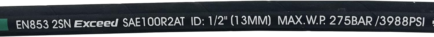 Generic HaiChi 15611-08-08 Hydraulic Hose Swivel Assembly 1/2” Hydraulic Hose 84” Long?3988 psi-US, Black