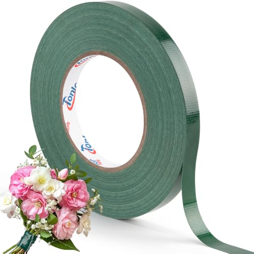 Green Floral Wrapping Tape 1/2" x 60Yard 1 Roll Floral Waterproof Tape