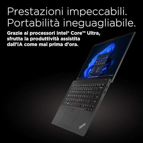 Notebook 13.3 Pollici ThinkPad X13 Gen 5, PC Portatile Professionale Windows 11 Pro, Intel Core Ultra 7 155U, RAM 16GB LPDDR5X, 512GB SSD NVMe - Laptop Grafica Intel, Computer Audio Dolby - Notebook - Immagine 1