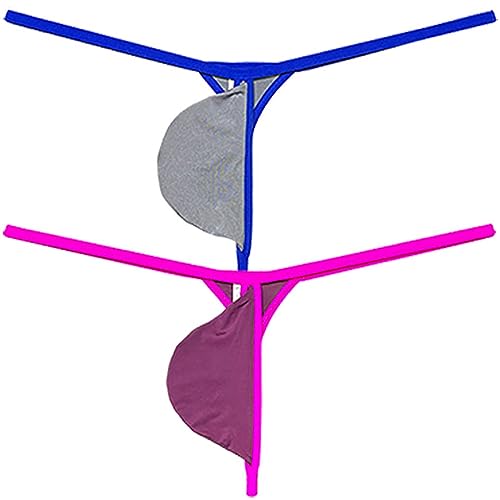 Men's Ultra Tiny String Thong Underwear Teardrop-shaped Pouch Tangas Minimum Coverage Underpants Ice Silk T-back