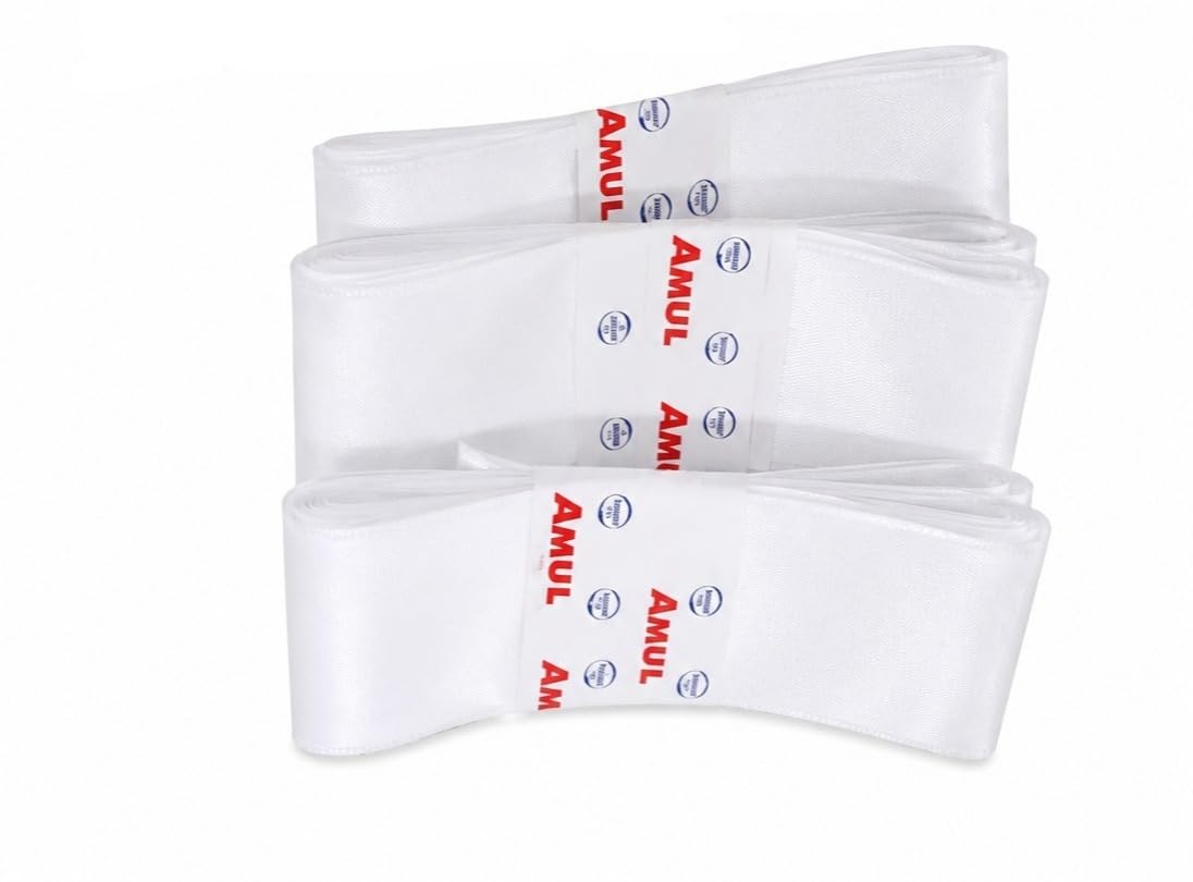beauty tool School Nylon Hair Ribbon for Girls | Plain White Ribbon for School Uniform | Soft & Durable Hair Ribbon for Braids, Ponytails & Daily Wear white colour (10 pcs)-image-18