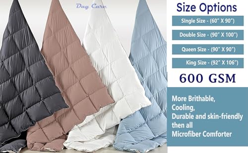 Image of Day Care - 600 GSM Hotel Quality-Down Alternative Microfiber Comforter for Heavy Winter Queen Size Comforter /Blanket /Rajai (90 inch x 90 inch Inches /228cm x 228cm) - Comforter Queen Size|Beige