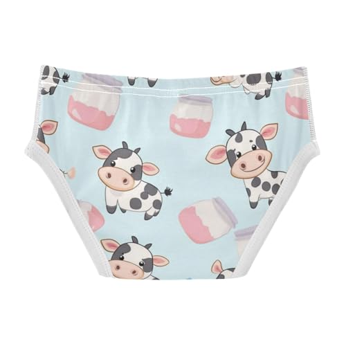 Wusikd Cute Cow Milk Boys' Underwear Cotton Cartoon Boys Briefs Soft Toddler Underwears 2T2