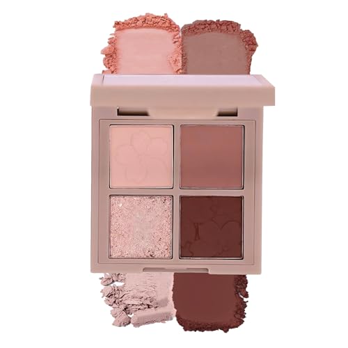 Novo 4-Color Eyeshadow Palette | Neutral Matte & Shimmer Shades |...