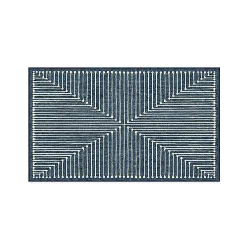 RUGGABLE x Jonathan Adler Machine Washable Modern Area Rug – Inkdrop Lapis Blue 3x5, Stain-Resistant, Non-Slip with Cushioned Pad – Small Rugs for Living Room, Bedroom, Hallway, Entryway & Office