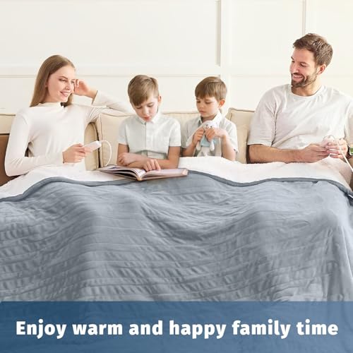 King Size Heated Electric Blanket - 90" x 108" with Dual Control, 10 Heating Levels & 8 Hours Auto Off, Soft Warm Flannel Gifts with Over-Heat Protection, ETL & FCC Certified