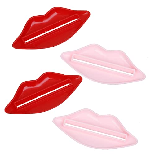 Teegxddy Lot de 4 tubes à presser pour salle de bain, tube de dentifrice, distributeur à presser, clip de dentifrice, rouge à lèvres Cover