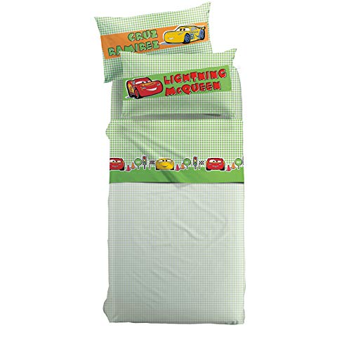 Caleffi 16993, Cotone Disney Cars Piston Cup Completo Lenzuola per Singolo Letto, Multicolor