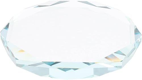 ARTIBETTER Elevador de exhibición de vidrio redondo con base de cristal para decoración de artesanías, estante de exhibición de joyas, estante o