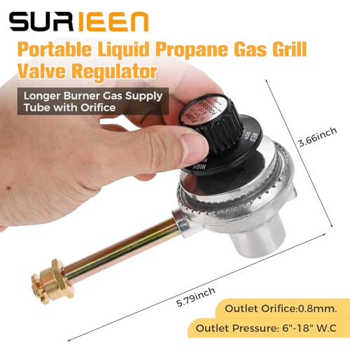 SURIEEN 29102349 29103224A Regulator Control Valve, Compatible with Charbroil Grill2Go Tru-Infrared 2012 Portable Gas Grill Valve Regulator