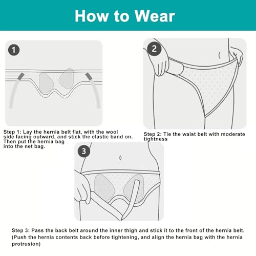 Faja para hernia ajustable con pads de compresión miniatura 7