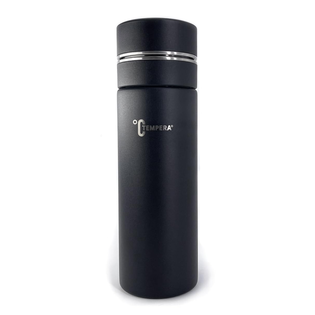 TEMPERA Bouteille Infuseur isotherme - 420ml | Double Paroi Acier inoxydable 316, Sans BPA | Filtre monobloc intégré | Étanche, Garde le chaud 8h, Froid 12h | Maté - Thé - Infusion