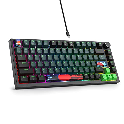 SbocKeeb V400 Teclado Mecanico 75% Gasket Mouted, Personalizado Intercambiable En Caliente 75% TKL Cableado Mecánico RGB Teclado con Almohadillas Que Absorben El Sonido, Americano QWERTY Programable