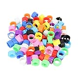 HAKIDZEL 200個鳥用 脚リング 付き 製 鳩 識別バンド 小鳥 オカメインコ オウム 鶏 などに 開口部設計 明るい色 ランダムカラー