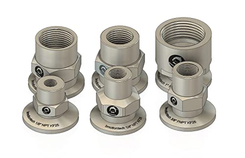 Image of bmotiontech FNPT to KF25 Flange Fitting (ISO-KF KF25 QF25 NW25) US NPT Thread Standard (1 /8 inch FNPT x KF25)