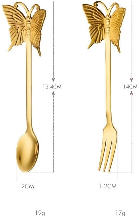 Silverware Flatware Set, 10/40/60/80/100/120 Pieces 304 Stainless Steel Spoons For Hanging Coffee Dessert Fruit Forks Creative Hanging Cup Spoons And Forks(8Set)