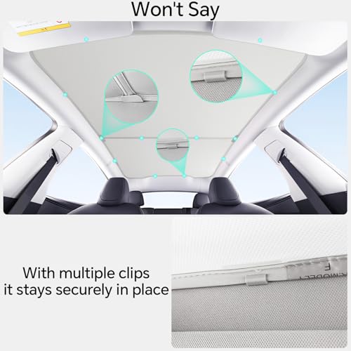 Image of Roof Glass Sunshade for Model Y Juniper Sunshade Heat Insulation Glass Roof Sun Shade UV Pretection Interior Accessories